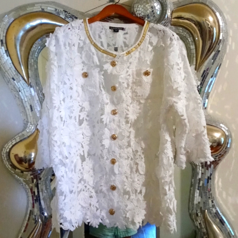 🆕 Michael Simon - Eyelet Buttondown Top